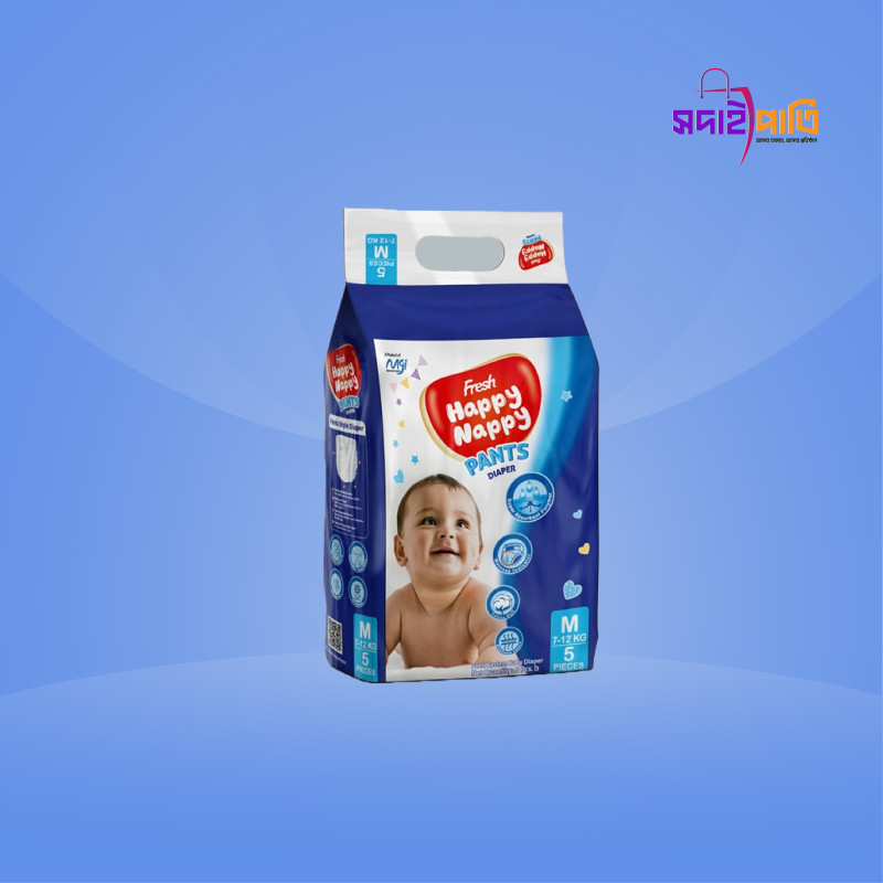 ফ্রেশ হ্যাপী ন্যাপী বেবী ডায়াপার ৫পিস M (৭-১২ কেজি)